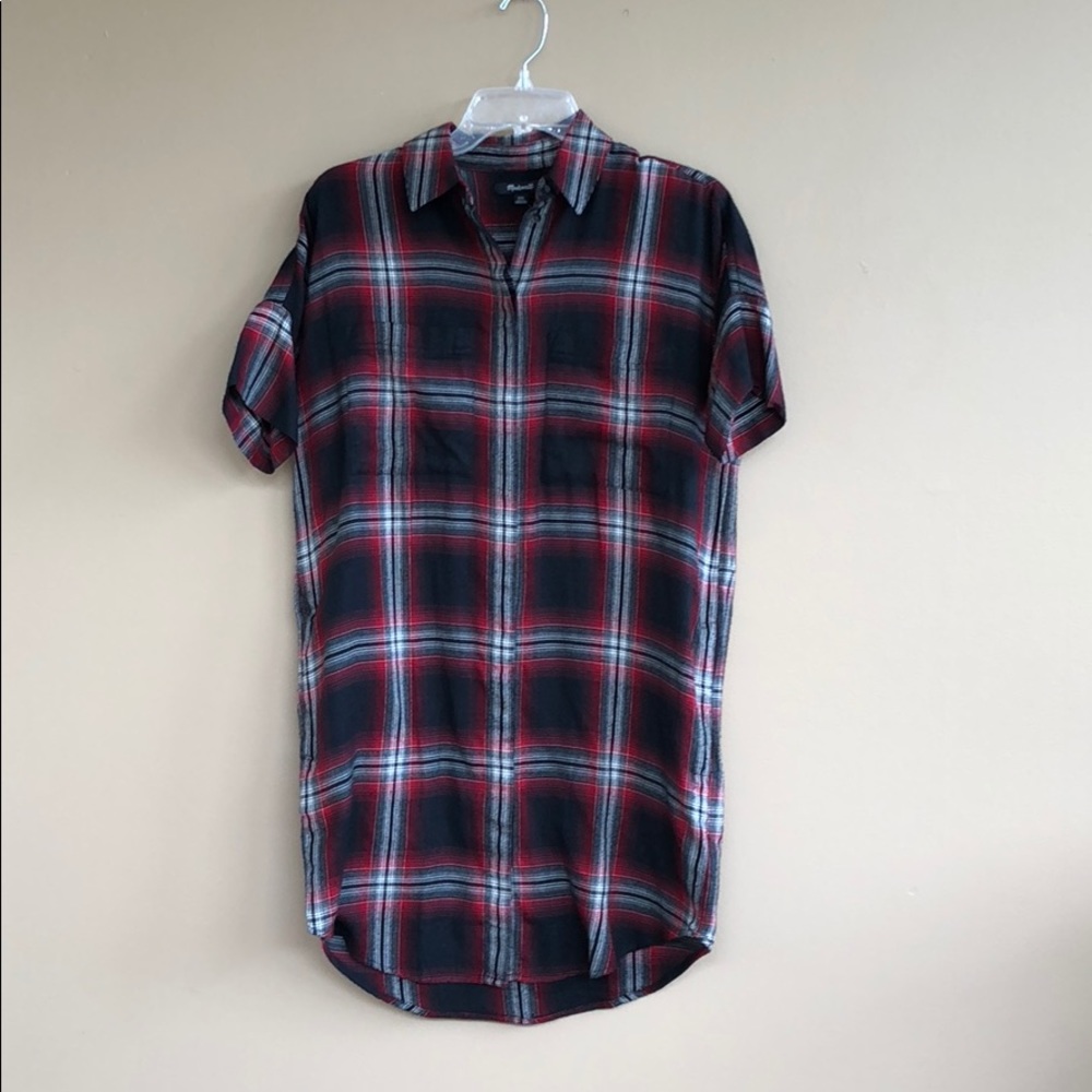 NEW • Madewell • Courier Shirt Dress Collins Plaid - Picture 4 of 5